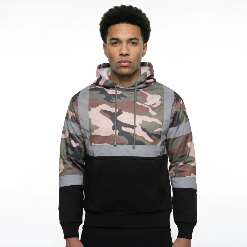SAFWY-B28-091 Pullover Hoodie with Reflective Stripes