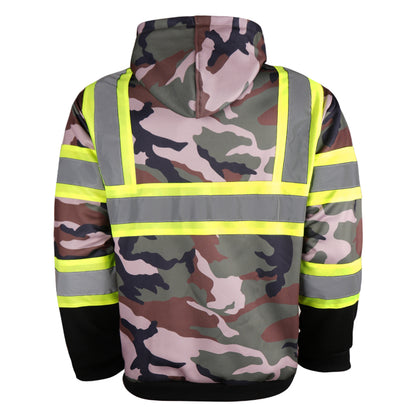 SAFWY-C2-090 Hi-Vis Pullover Hoodie with Reflective Stripes