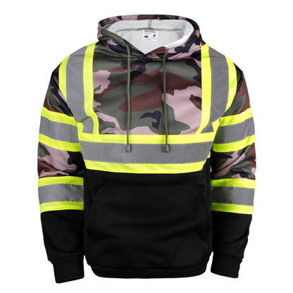 SAFWY-C2-090 Hi-Vis Pullover Hoodie with Reflective Stripes