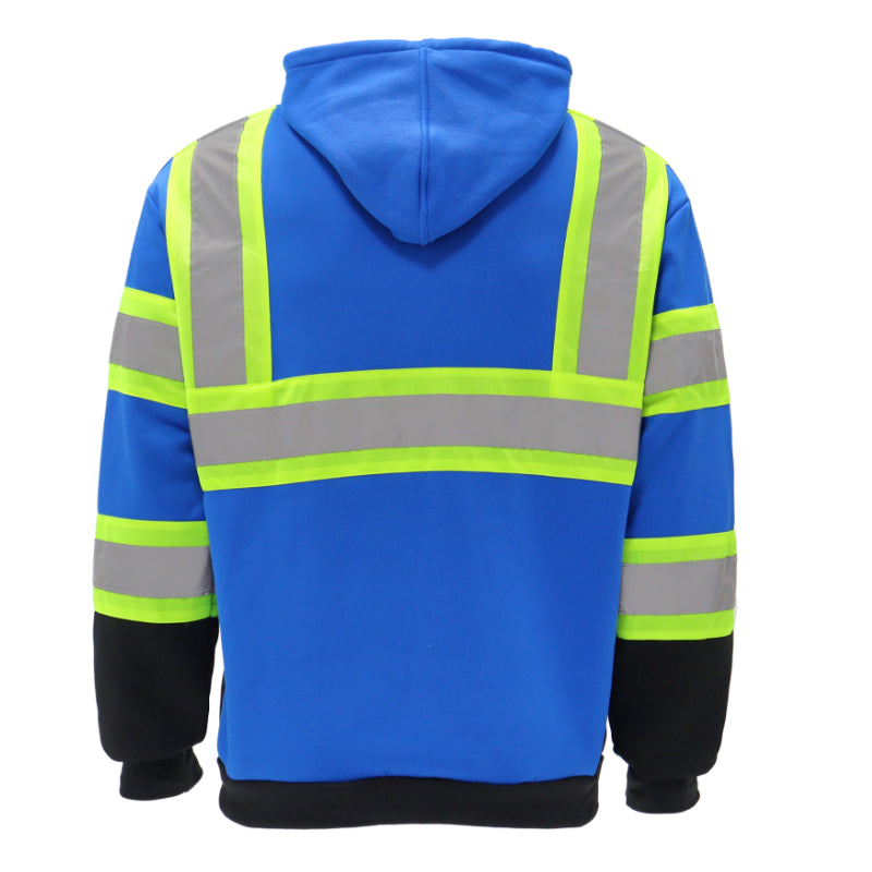 SAFWY-C2-090 Hi-Vis Pullover Hoodie with Reflective Stripes