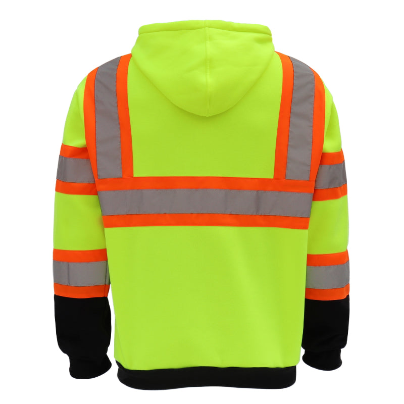 SAFWY-C2-090 Hi-Vis Pullover Hoodie with Reflective Stripes