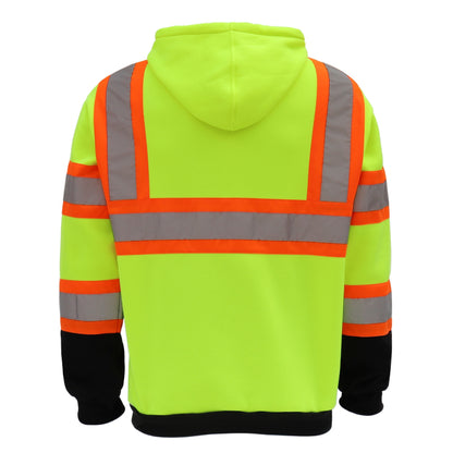 SAFWY-C2-090 Hi-Vis Pullover Hoodie with Reflective Stripes