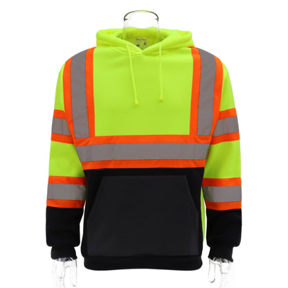 SAFWY-C2-090 Hi-Vis Pullover Hoodie with Reflective Stripes