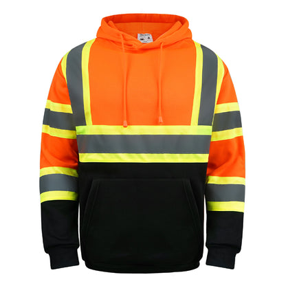 SAFWY-C2-090 Hi-Vis Pullover Hoodie with Reflective Stripes