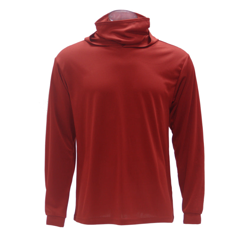 Red long-sleeve shirt on a white background