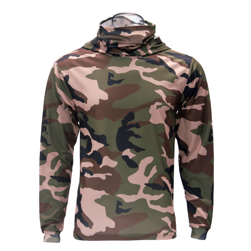 Camouflage hoodie on a white background