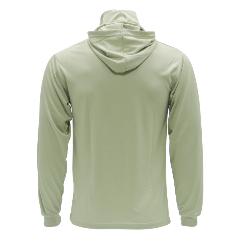 Khaki hoodie back with a hood on a white background