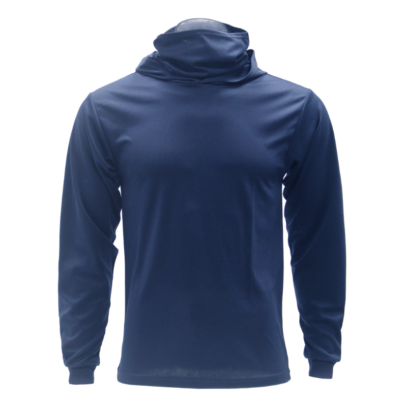 Navy blue hoodie on a white background