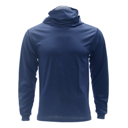 Navy blue hoodie on a white background