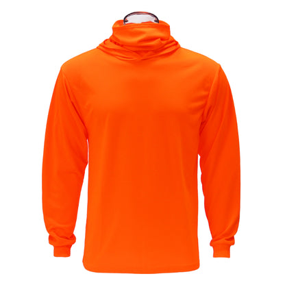 Orange long-sleeve shirt on a white background