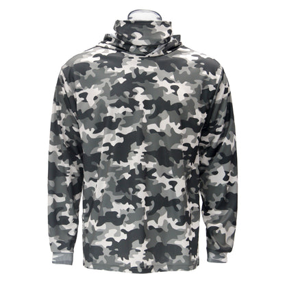 Camouflage-patterned shirt on a white background