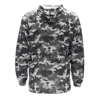 Camouflage-patterned shirt on a white background