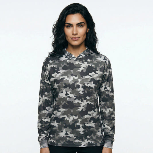 Camouflage Long Sleeve Hooded Work Shirt