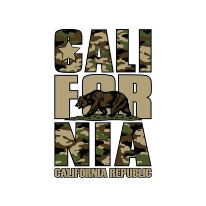 California Camouflage Brown Bear Heat Transfer (100 pack)