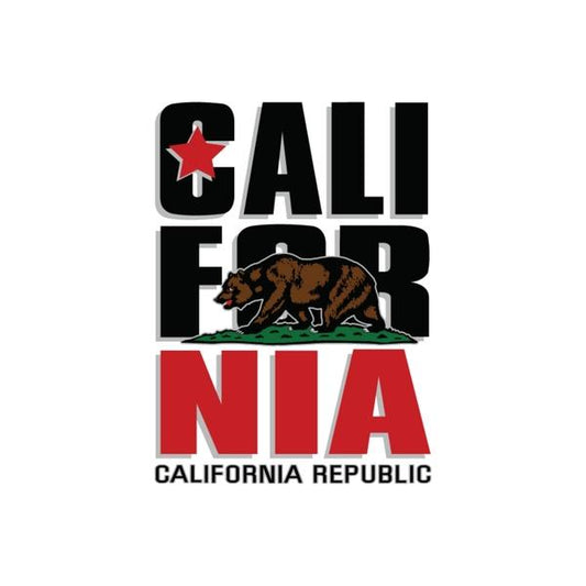 California Bear Red Star Black Font Transfer (100 pack)