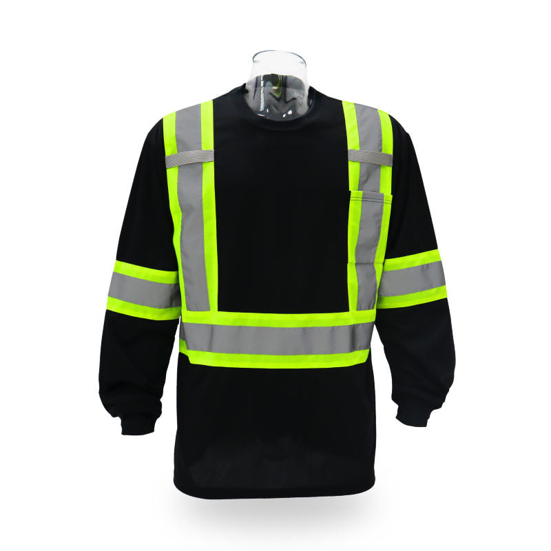 SAFTX-C8-060 High Visibility Contrast Long Sleeve Safety T-shirt